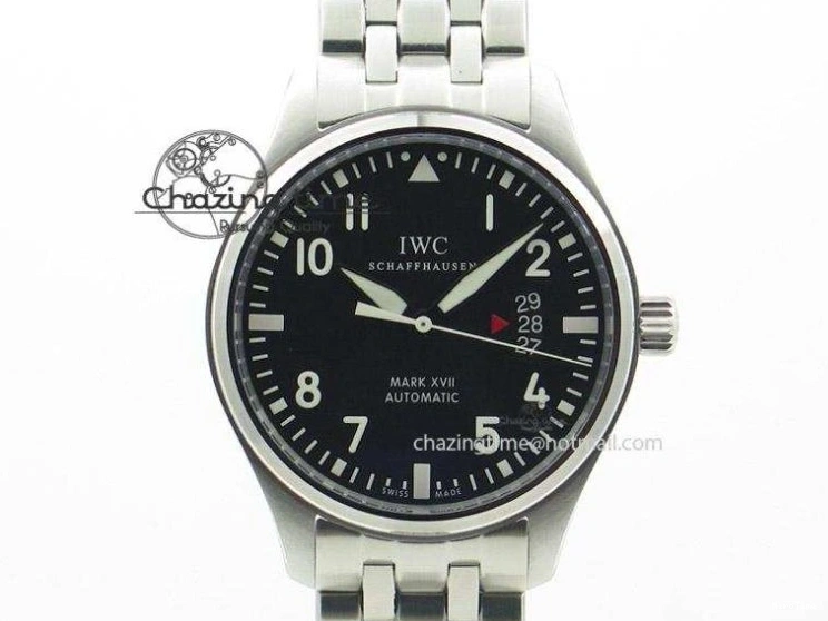 MIROTIME 0323 Mark XVIII IW327006 Titanium V7F 1:1 Best Edition Black Dial on Brown Leather Strap A Attractive 7080